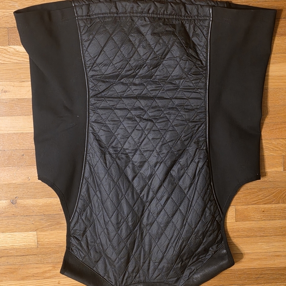 Harley Davidson Motorcycle XL Black Quilted Faux Leather Vest Stretch Panels - Picture 6 of 10